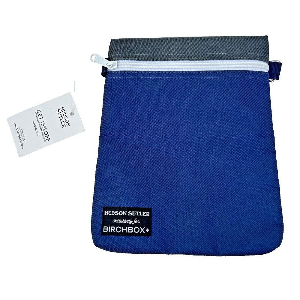 New Hudson Sutler for Birchbox Accessory Pouch Bag Blue Travel Zip-up Small READ